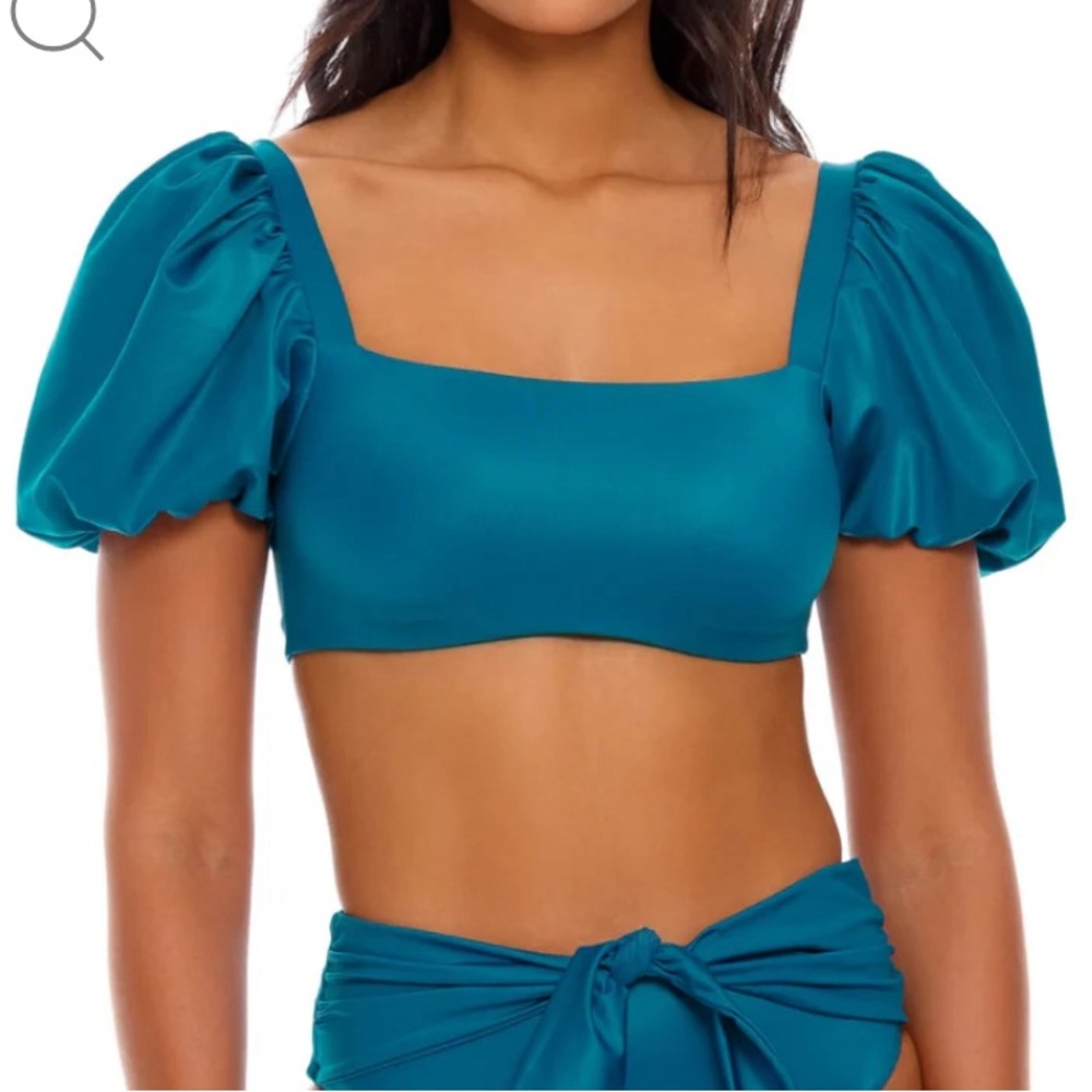 Agua Bendita CALISTA BIKINI TOP teal medium NWT